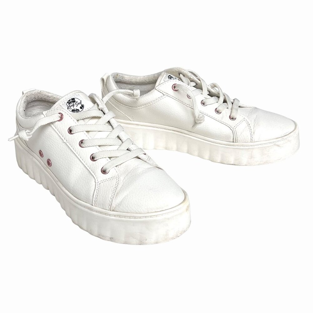 Roxy Womens White Platform Sheilahh Sneakers Shoes Size 8.5 Synthetic Upper VGUC